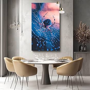 絵画 （B） Amazon.com: Spider Paint by Numbers for Adults, Canvas for